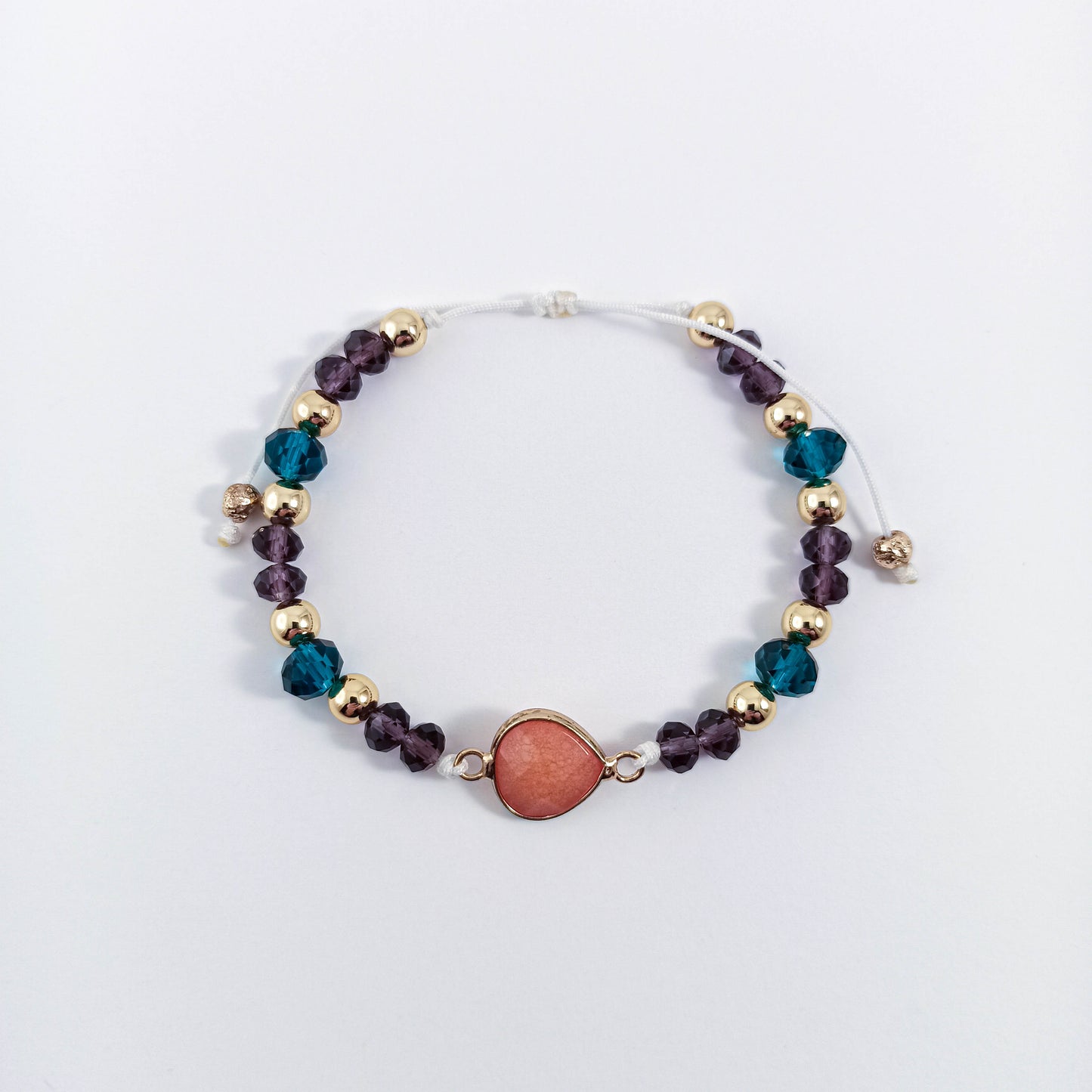 Bracelet Agate Multicolore avec Cristaux