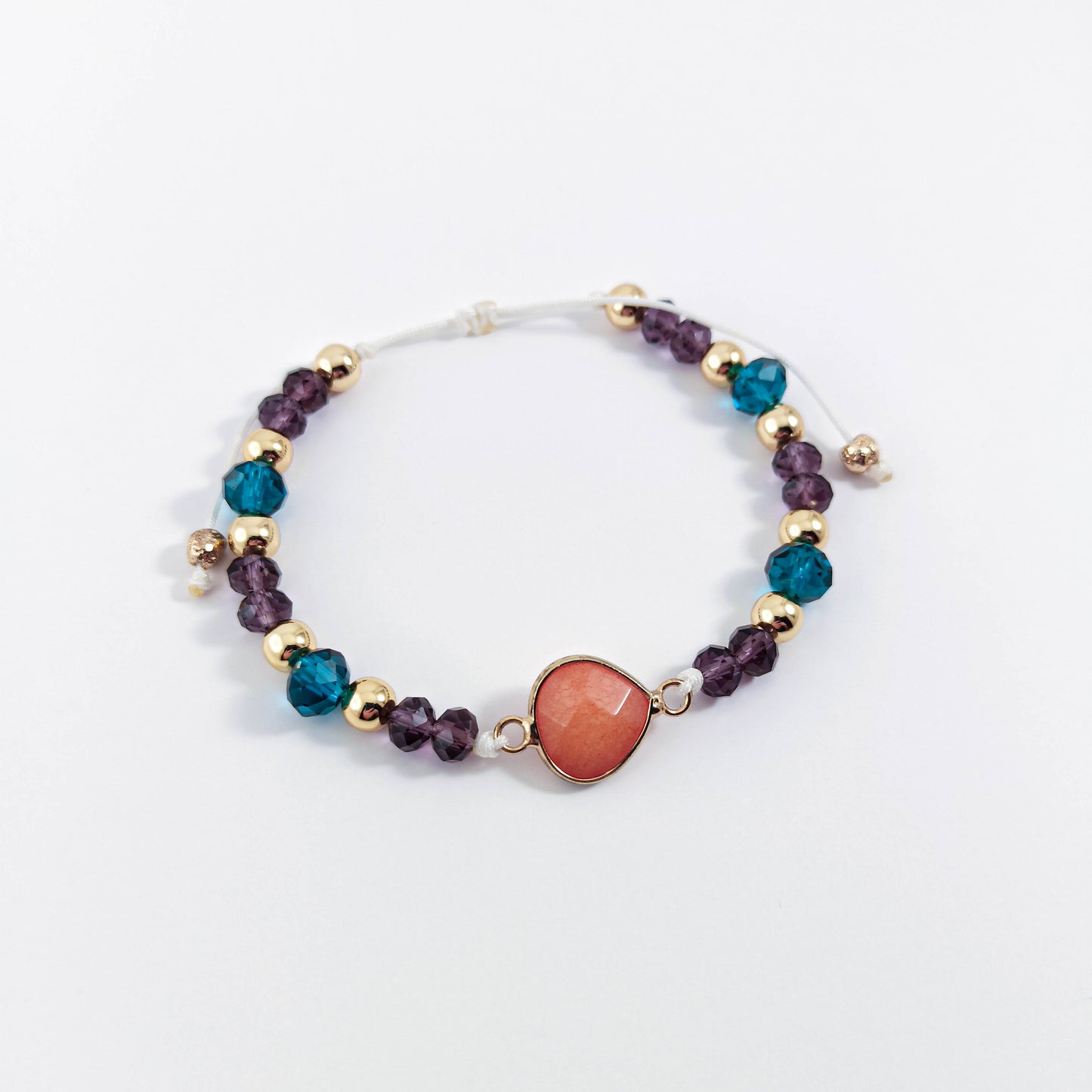 Bracelet Agate Multicolore avec Cristaux