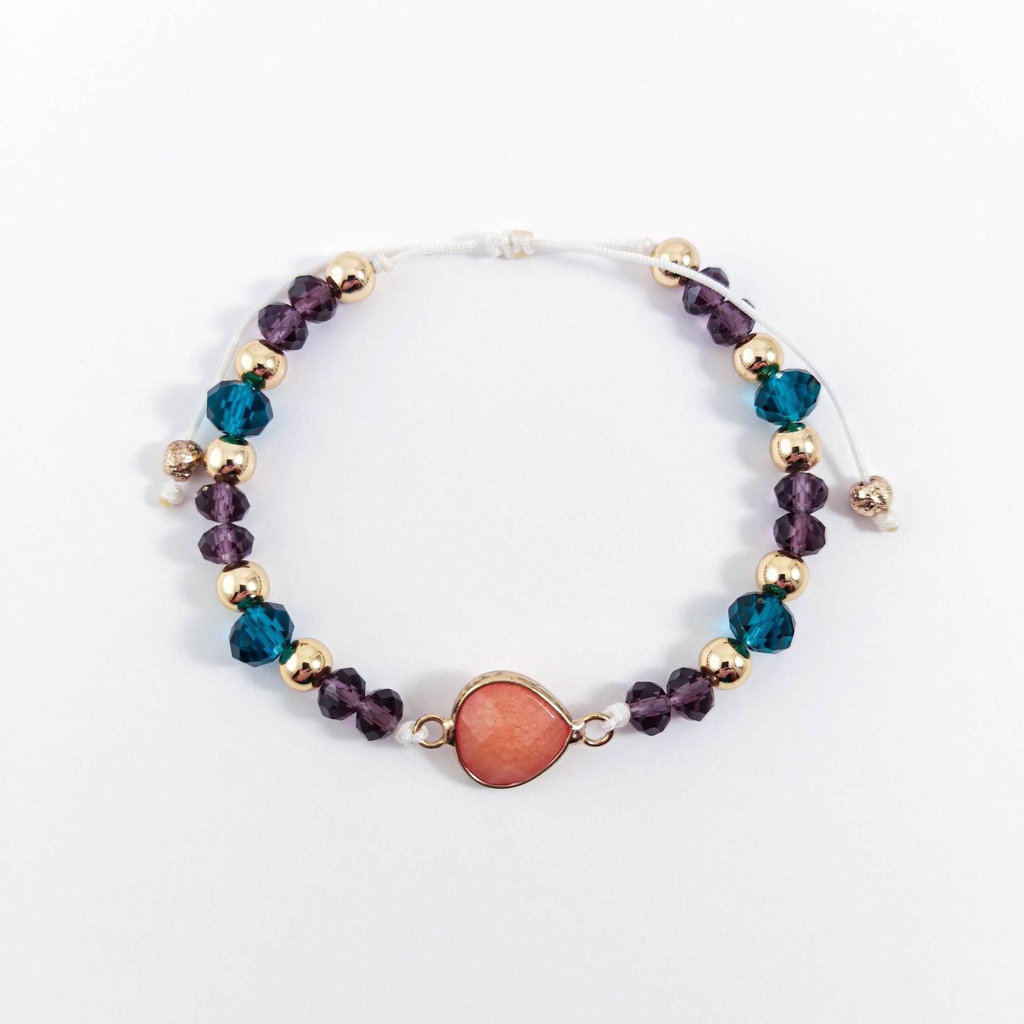 Bracelet Agate Multicolore avec Cristaux