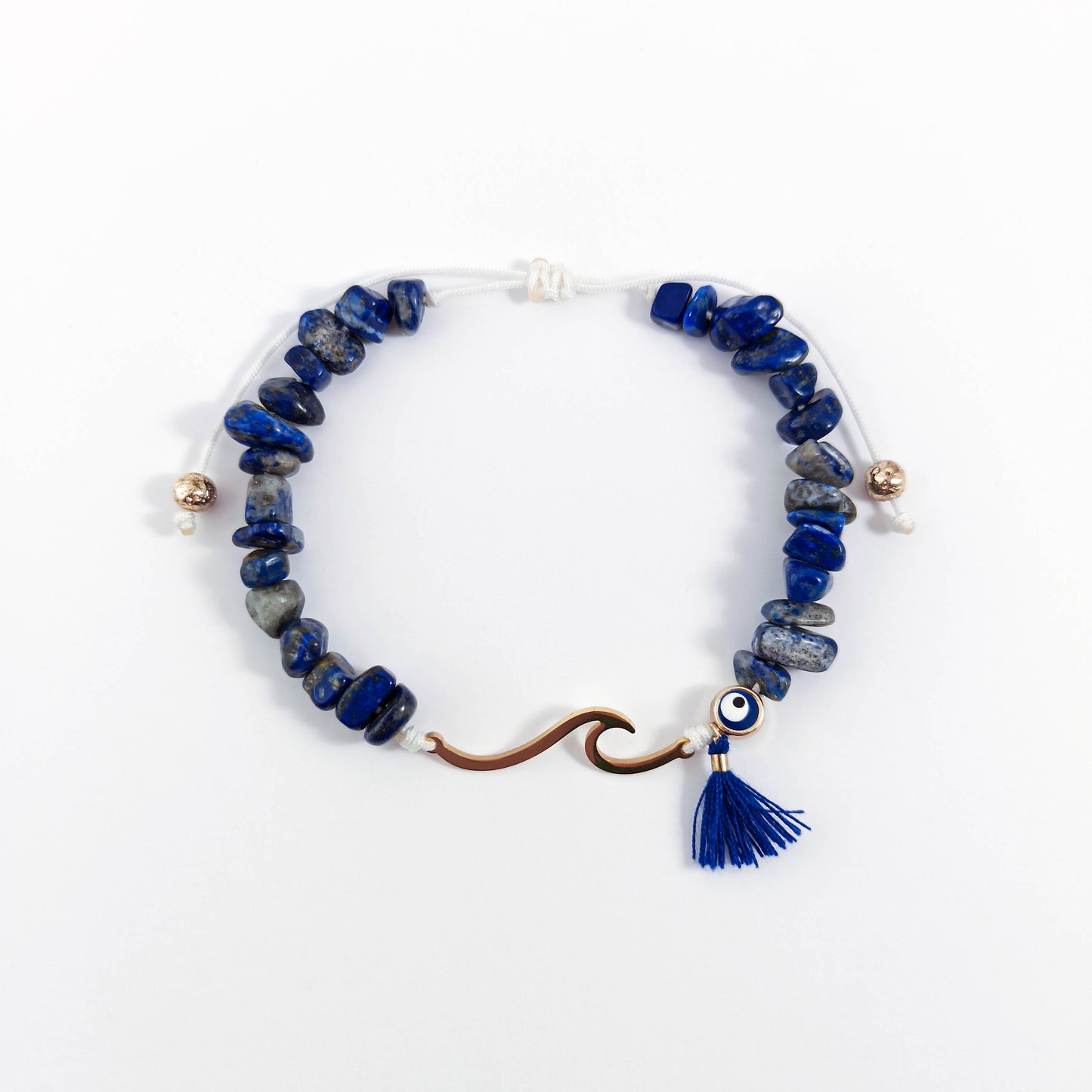 Summer Wave Bracelet with Lapis Lazuli Chips