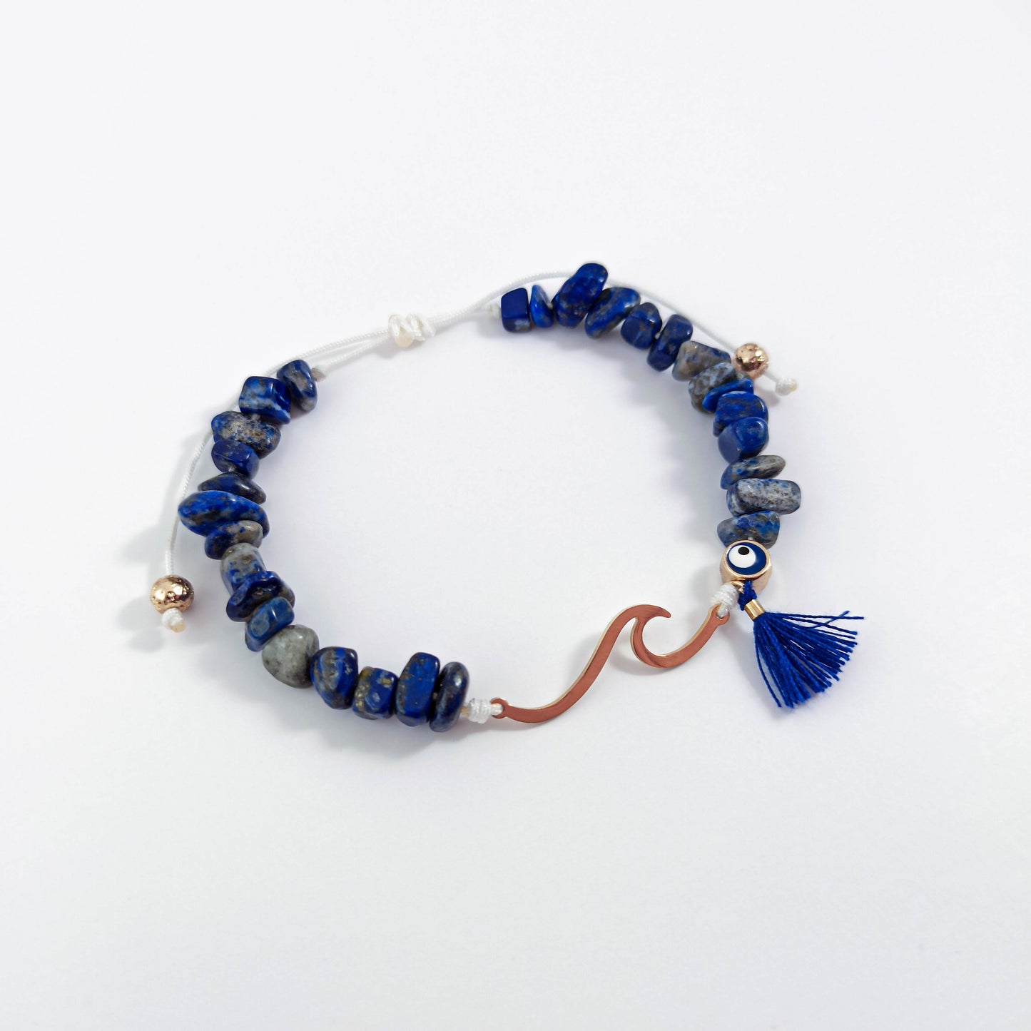 Summer Wave Bracelet with Lapis Lazuli Chips