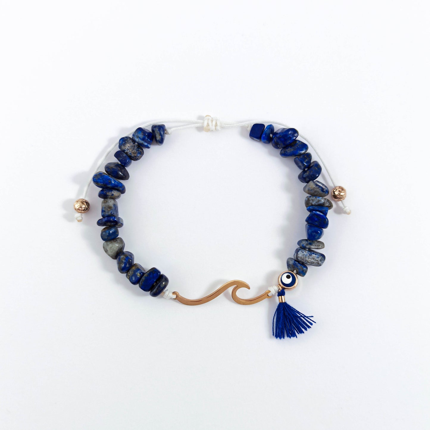 Summer Wave Bracelet with Lapis Lazuli Chips