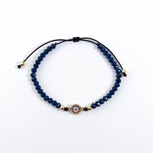 Blue Evil Eye Bracelet with Zircons