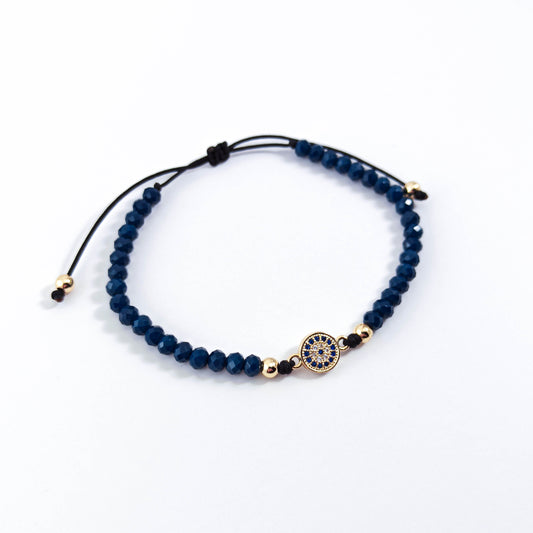 Blue Evil Eye Bracelet with Zircons