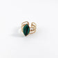 Malachite Stainless Steel Adjustable Ring