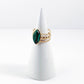 Malachite Stainless Steel Adjustable Ring