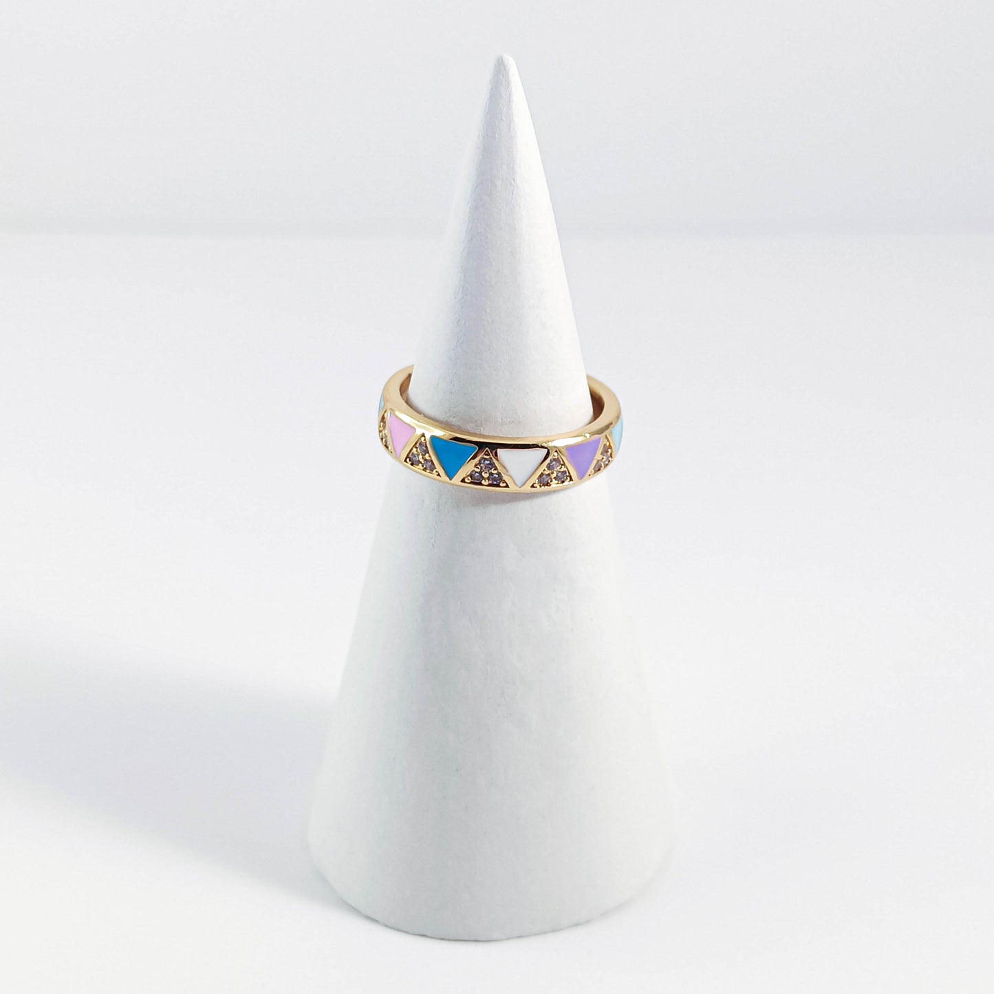 Girly Geometric Ring in Pastel Colors