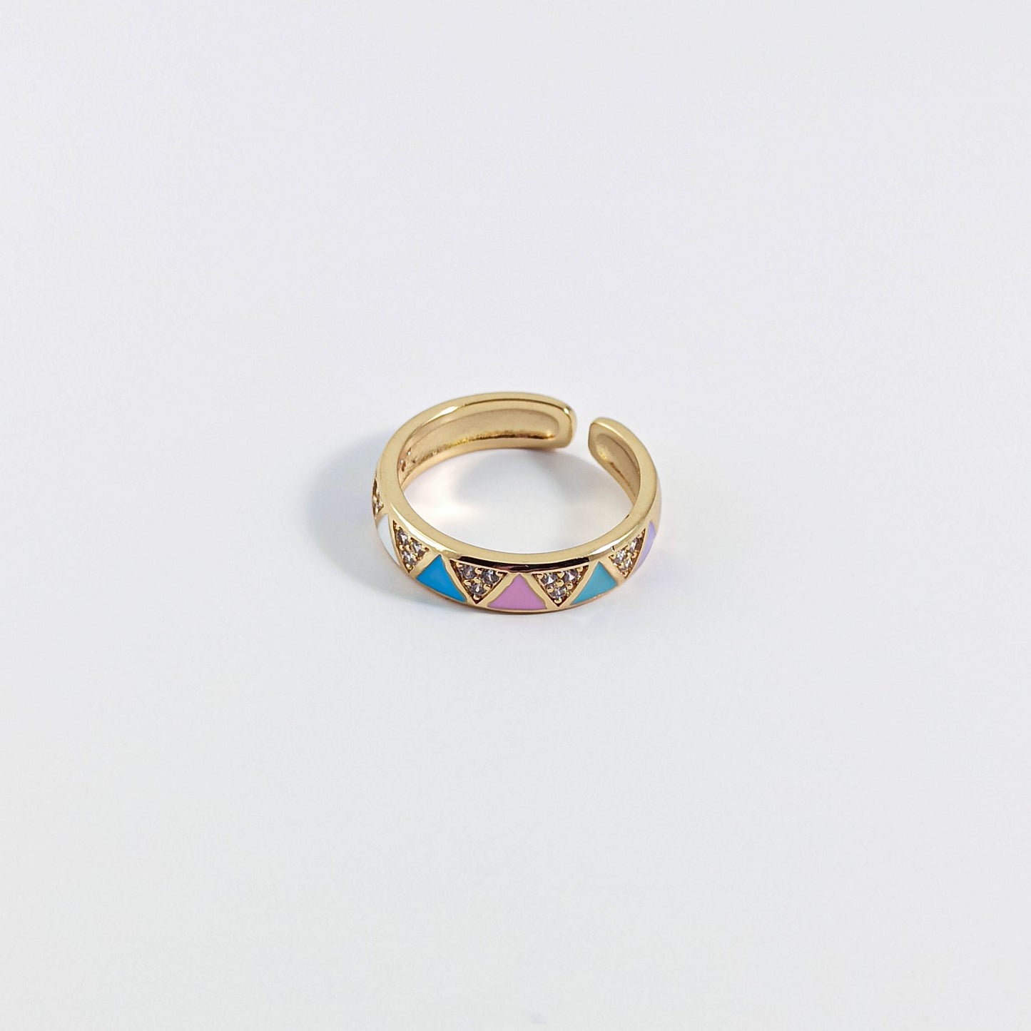 Girly Geometric Ring in Pastel Colors