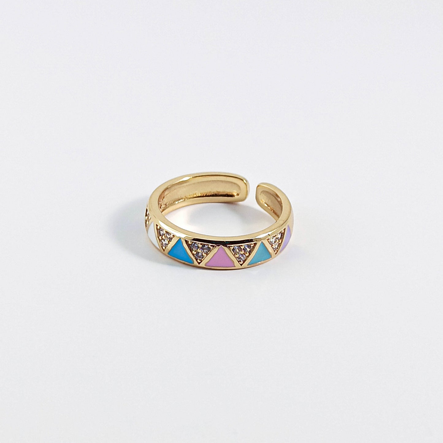 Girly Geometric Ring in Pastel Colors