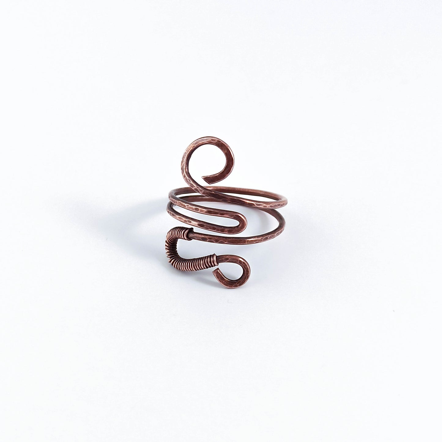 Copper Wire Hammered Ring