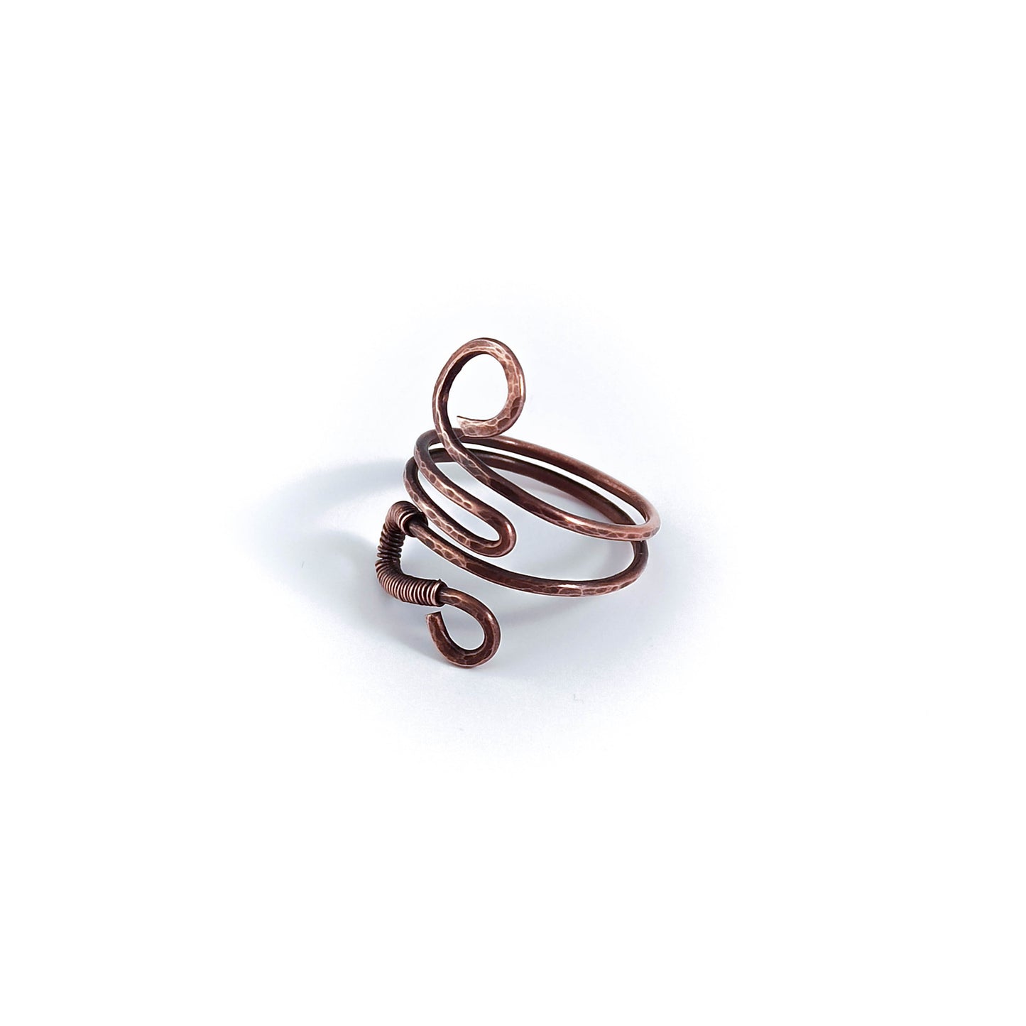 Copper Wire Hammered Ring