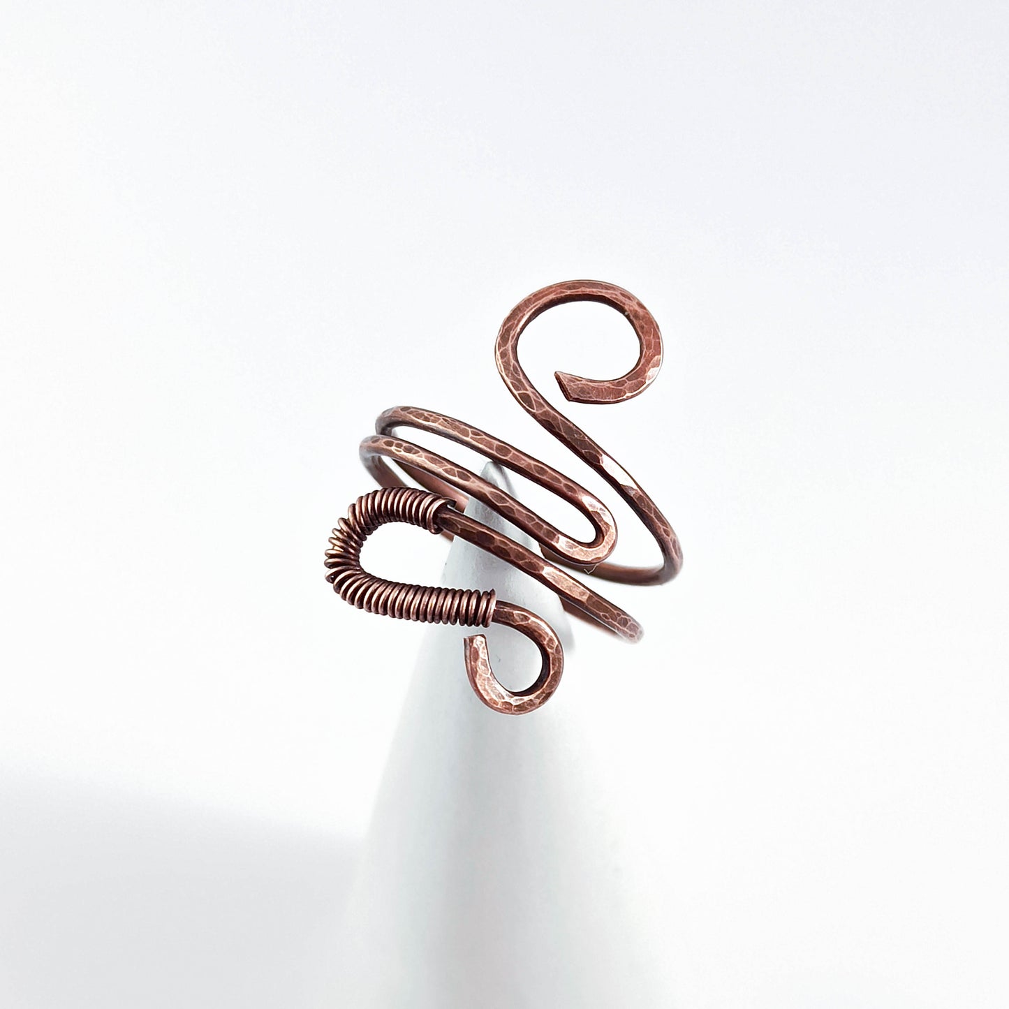 Copper Wire Hammered Ring