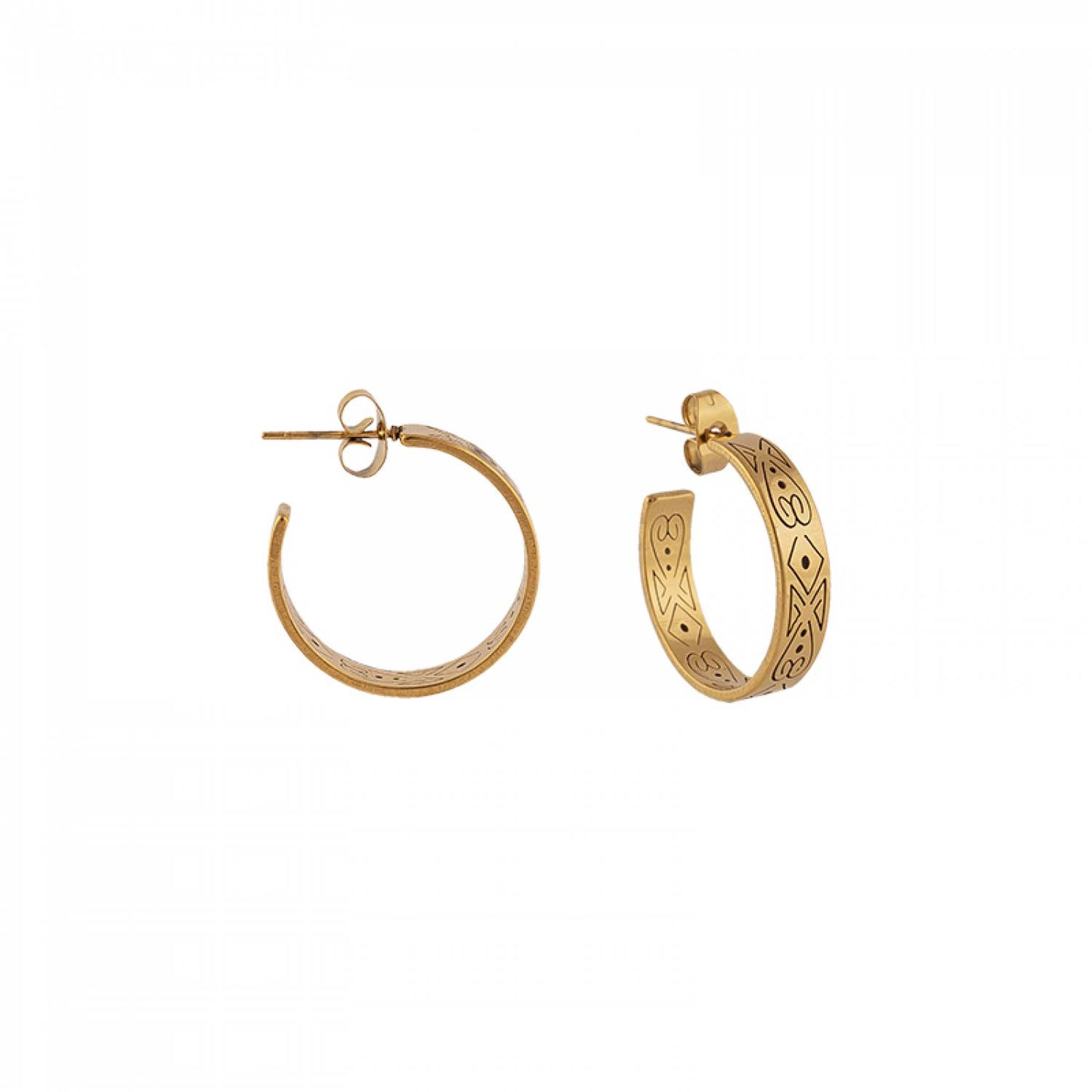 Ethnic Hoops Stainless Steel Earrings