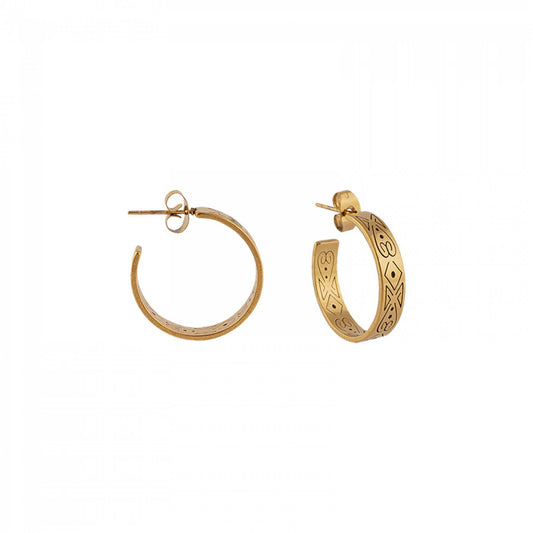 Ethnic Hoops Stainless Steel Earrings