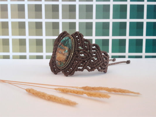 Tibetan Turquoise Micro Macrame Bracelet