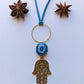 Blue Quartz Hamsa Hand Necklace