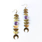 Amethyst Brass Geometric Earrings