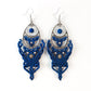Boho Macrame Earrings – Handmade Blue Statement Dangle Earrings